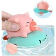 thumbnail image 1 of Juguete de baño flotante para bebé, con forma de pez y cerdo, para tirar y listo, para nadar, para bañera, con chorro de agua, 1 of 8