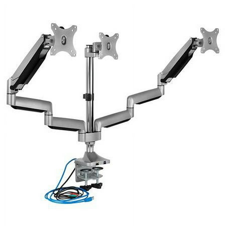 Mount-It! - Triple Monitor Desk Mount - Silver