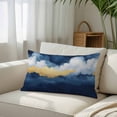 thumbnail image 3 of Navy Blue Throw Pillow Cover, Pillowcase Protectors with Zipper, Breathable Decorative Lumbar Pillow Case Cover, Abstract Modern Oil Painting Art Pillow Shams for Couch Sofa 16x24Inch, 3 of 8