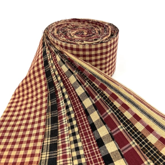 Farmhouse Red Plaid Homespun Fabric 2.5 X 44 inch Precut Roll (Jelly Roll)- 22 pc. by JCS