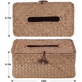 thumbnail image 4 of Wicker Woven Tissue Box Cover, Decorative Rattan Facial Tissue Holder, Vintage Seagrass Rectangular Napkin Holder Pumping Paper Case Dispenser for Bathroom, Bedroom, Shelves, Living Room (Brown), 4 of 17