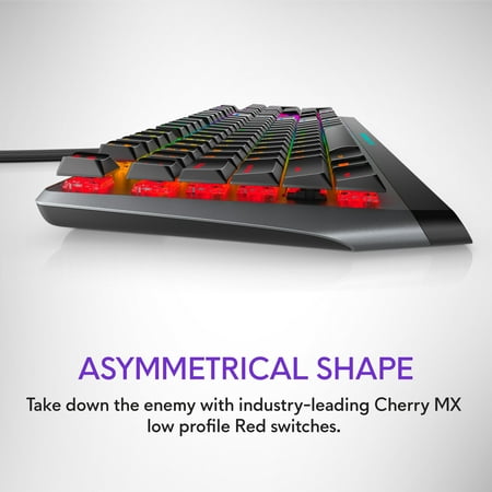 Alienware - AW510K Full-size Wired Mechanical CHERRY MX Low Profile Red Switch Gaming Keyboard with RGB Back Lighting - Dark Side of the Moon