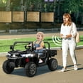 thumbnail image 4 of Gymax 12V 2 Seater Ride On UTV Dump Truck Remote w/ Electric Dump Bed & Shovel Black, 4 of 10