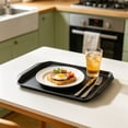 thumbnail image 5 of Black Plastic Serving Tray Rectangular Dinner Plate Thickened Sturdy for Cafeteria Restaurant Home Kitchen, 5 of 6