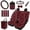 Red Gothic Bat, variant on Qpednta 15Pcs Pumpkin Ghost Auto Interior Seat Covers Full Set, Steering Wheel Cover, Seatbelt Pads, Garbage Bin, Cup Coasters, Storage Pouch, Easy to Install, Universal Fits Suvs Trucks