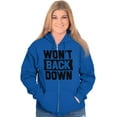 thumbnail image 4 of Cool Won't Back Down Gym Workout Unisex Fleece Graphic Zip Up Hoodie Brisco Brands 2X, 4 of 6