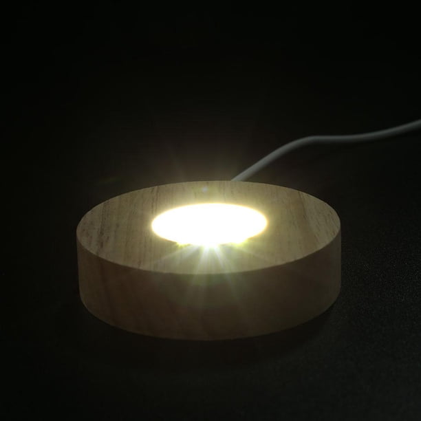 Pirámide Pirámide Decoración Eléctrico Soporte de pantalla LED de madera para decoración de base de lámpara de pirámide de orgonita de cristal (blanco)