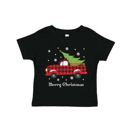 

Inktastic Plaid Vintage Christmas Truck Gift Toddler Boy or Toddler Girl T-Shirt