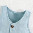 thumbnail image 5 of TAIAOJING Baby Clothes for Girls Boys Gentleman Outfits Suits Solid Color Button Up Shirts Tops And Suspender Pants Vests Summer Clothes Set 2-3 Years, 5 of 8