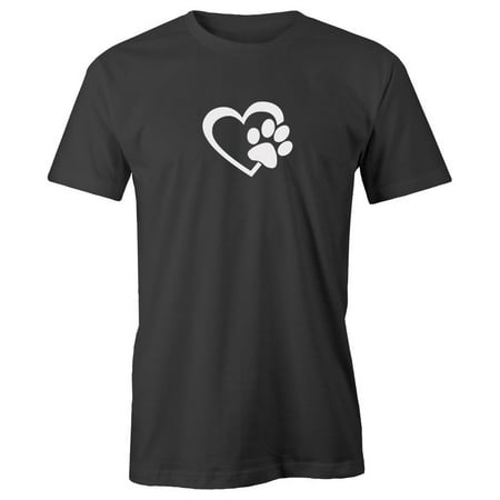 Grab A Smile Heart With Dog Paw Puppy Love Adult Short Sleeve Cotton