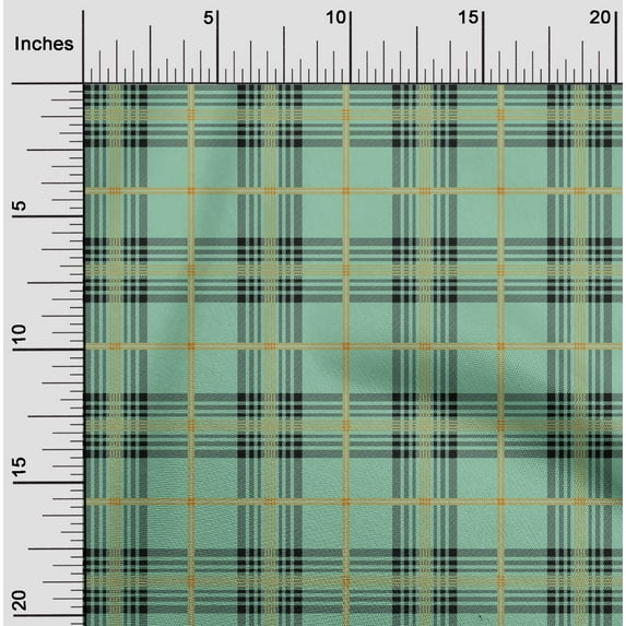 oneOone Polyester Lycra Fabric Tartan Check Printed Craft Fabric BTY 56 Inch Wide