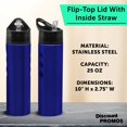 thumbnail image 4 of Slim Stainless Steel Water Bottles 25 oz, 6 pack, Reusable Gym Sports Bulk Pack, Blue, 4 of 5