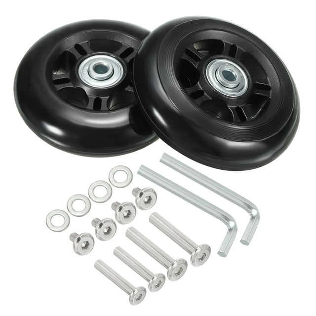 Unique Bargains Replacement Luggage Suitcase Wheels Kit, 84mmx24mm Swivel Caster Wheels