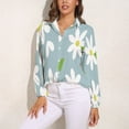 thumbnail image 3 of Groovy Daisy Flower Long Sleeve Blouse Woman Streetwear Casual Shirts Summer Oversize Woman Streetwear Clothing Birthday Present, 3 of 7