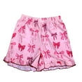 thumbnail image 3 of Kiijoy Big Girls Pajamas Bow Pattern Short Sleeve Button Shirt Shorts PJs, Sizes 9-10, 3 of 8