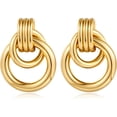 thumbnail image 1 of Gold Geometric Drop Dangle Earrings for Women Long Link Dangle Earrings Jewelry Gift, 1 of 6