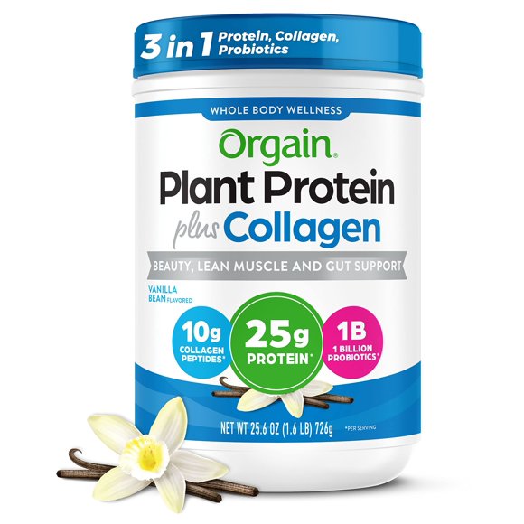 Proteína en polvo con colágeno orgánico en grano de vainilla 725g