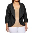 thumbnail image 1 of KVMeteor Women's Plus Size Long Sleeve Solid Color Irregular Coats Tops, 1 of 3