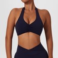 thumbnail image 5 of Sujetador de Yoga para mujer, alta resistencia, recogido, a prueba de golpes, cuello colgante, parte de atrás bonita, ropa interior deportiva, Top de secado rápido para correr y gimnasio, 5 of 5