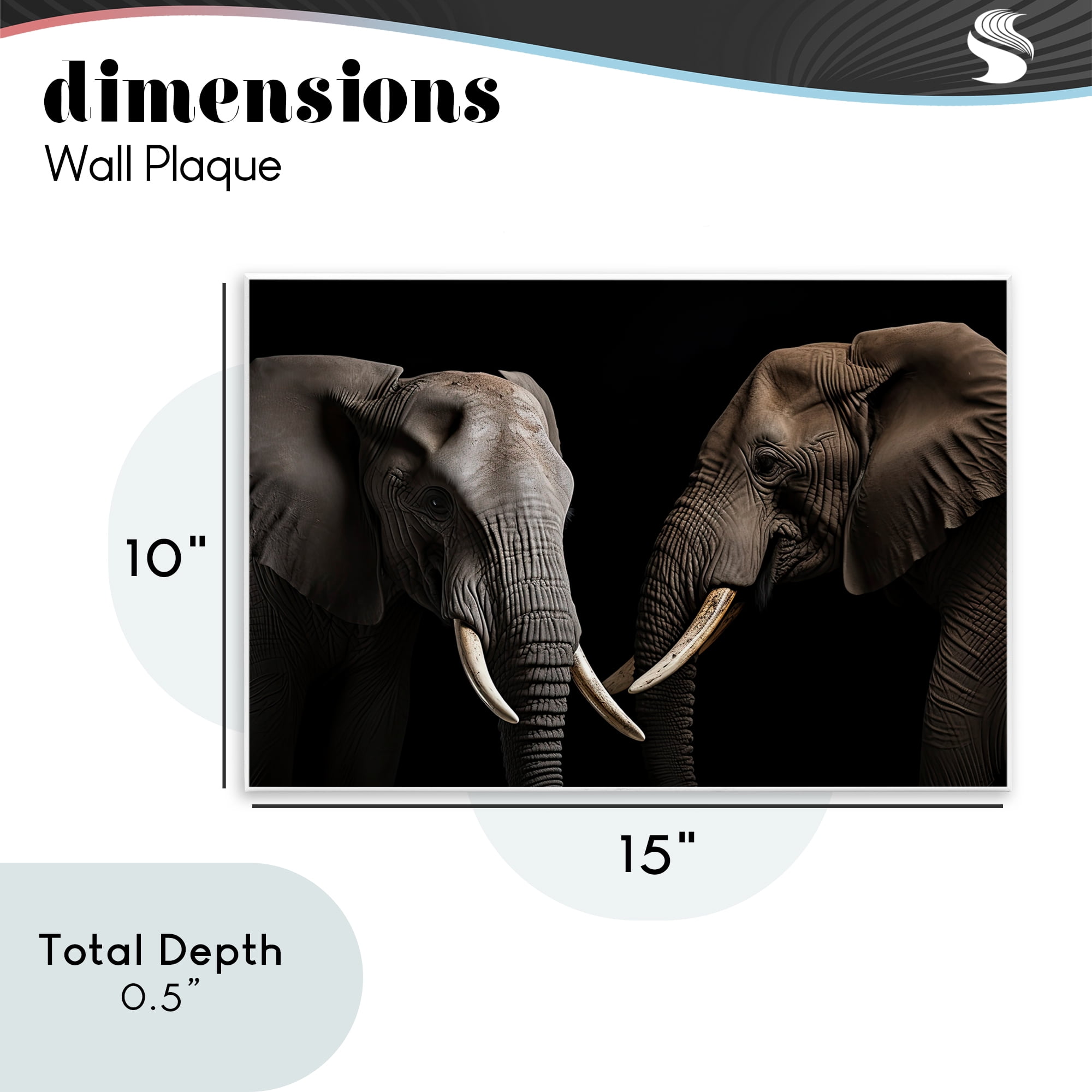 Pachyderm Elephant Pair Wall Plaque Art, design by Decent Exposures