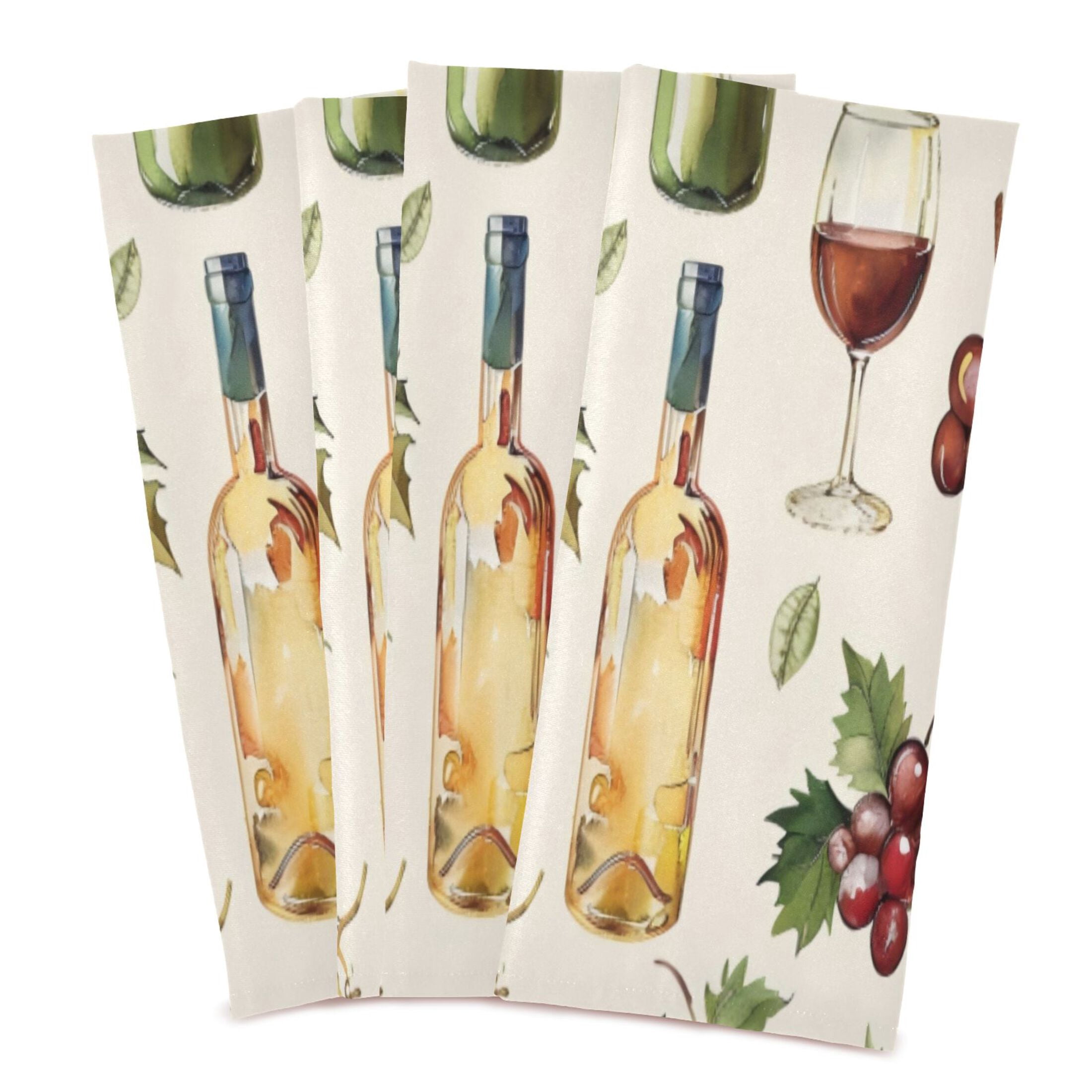 Kitchen Towel 28x18 Inches x6，Plate Towel, Decorative Towel, Napkin, Tea Towel Tea Towels For Kitchen Dish Cloths & Dish Towels Wine Bottle