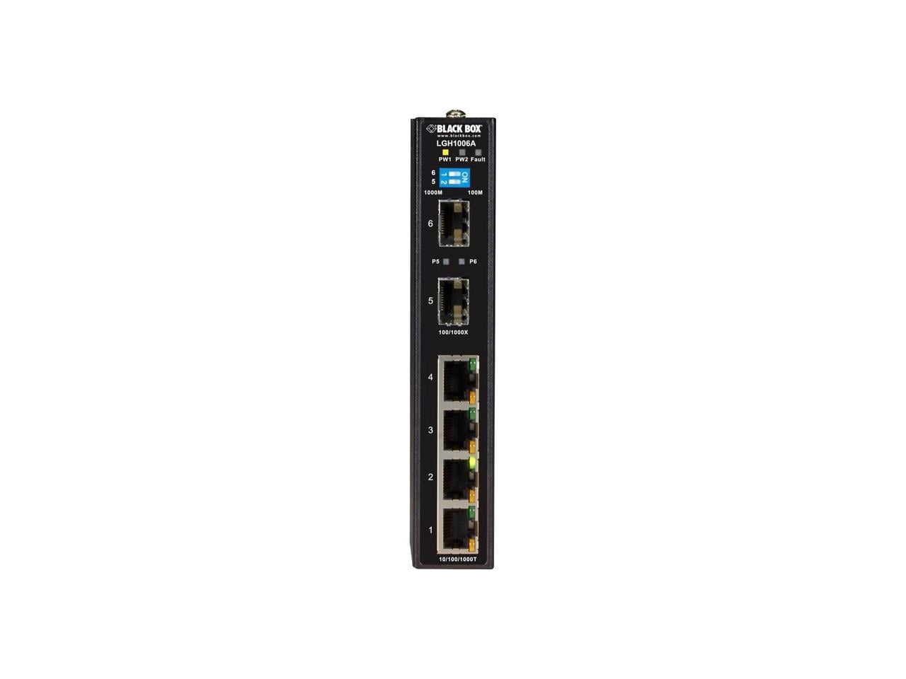 BLACK BOX LGH1006A GIGABIT ETHERNET (1000-MBPS) EXTREME TEMPERATURE SWITCH - (4) 10/100/1000-MBPS C