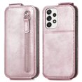 thumbnail image 2 of SaniMore for Samsung Galaxy A33 5G Magnetic Closure Top & Bottom Flip Wallet Case, Premium PU Leather Cover with Car Mount Card Slot & Adjustable Kickstand Full Body Protective Shell, Rosegold, 2 of 9