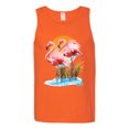 thumbnail image 2 of Wild Bobby, Flamingo Love Print, Animal Lover, Men Graphic Tank Top, Orange, Medium, 2 of 4