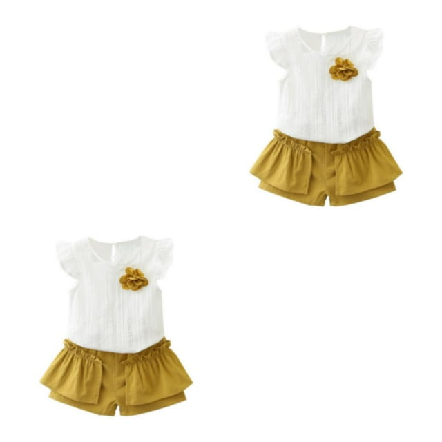 Sonducket 2 unids/set niña verano Top corto conjunto fotografía sesión de fotos fiesta banquete chaleco pantalones Kit ropa regalo de Type2 NO2