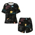 thumbnail image 5 of "Wukai Galaxy Women's Pajama Set - Short-Sleeve Top and Shorts with Elastic Waistband and Pockets for Loungewear, Yoga, and Casual Wear-3X-Large, 5 of 8