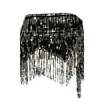 thumbnail image 4 of EDFBUYKRS Female Skirts Plus Size Mini Skirt 3X Sequin Fringe Women's Nightclub Skirt Skirt Stage with Sparkly Sparkly Fashion Skirt, 4 of 4