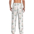 thumbnail image 3 of Uemuo Rabbit And Flower Pattern Men's Wide Leg Palazzo Lounge Pants with Pockets Light Weight Loose Comfy Casual Pajama Pants-X-Large, 3 of 9