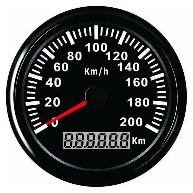85mm Car Digital GPS Speedometer 200 Km/h Red LED Speed Gauge For Auto Yacht Motorcycle Boat IP67 Waterproof Red Backlight ,Universal Compatibility