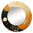 thumbnail image 2 of Designart "Orange And Black Mid Century Organic euphony" Abstract Collages Rund Mirror For Wall Decor - Large Orange Round Printed Mirror - Mid-Century Round Mirror 29" x 29" Inch, 2 of 5