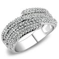 thumbnail image 1 of Women Rhodium Brass Ring with AAA Grade CZ in Clear - Size 8, 1 of 1