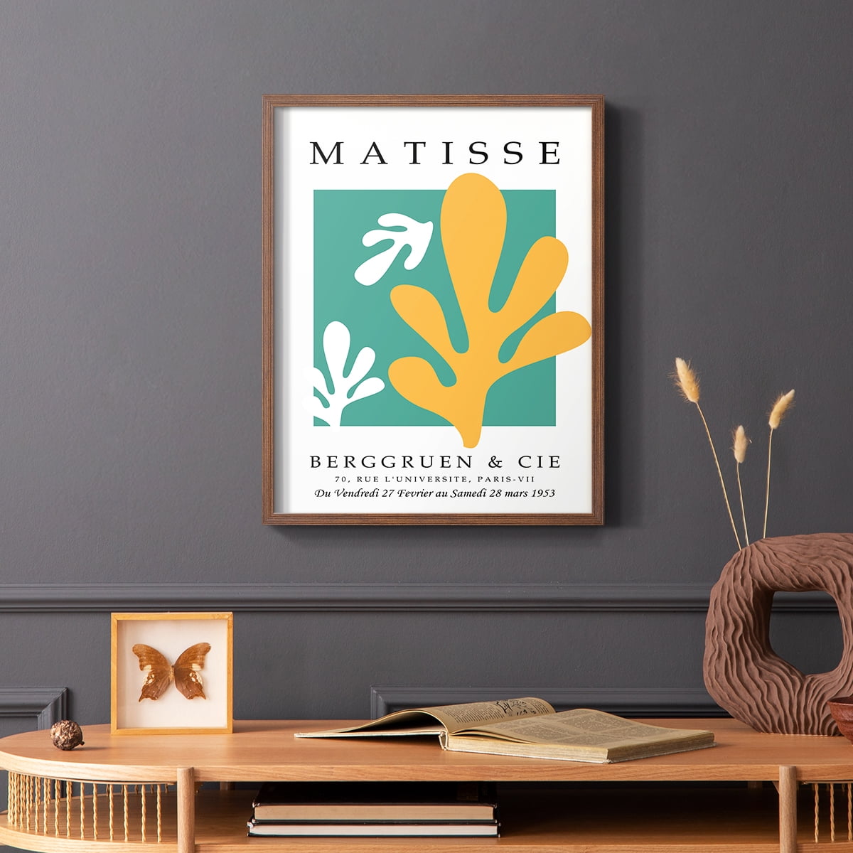 Matisse CDLXXIV in Brown Solid Wood Framed Print No Nail Hanging