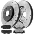 thumbnail image 2 of MotorbyMotor Front Brake Rotors 321mm Drilled & Slotted Brake Rotor & Brake Pad Including Cleaner Fluid Fits for Chevy Malibu Limited Impala Equinox, Buick Allure Lacrosse Regal, GMC Terrain, 2 of 5