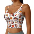 thumbnail image 2 of Fotbe Turkey And Thanksgiving2 Sujetador Deportivo Largo sin Aros para Mujer con Almohadillas y Soporte Medio, Transpirable y Absorbente, Camiseta Tipo Chaleco o Tank Top-XX-Large, 2 of 8