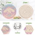 thumbnail image 4 of Haosy Set of 6 Drink Woven Coaster with Holder Heat Resistant Non-Slip Bar Coasters 4 Inches Cute Cinnamoroll with Star Moon, 4 of 7