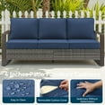 thumbnail image 5 of Unnifurnzi 3 Seater Patio Wicker Sofa-All Weather High Back Outdoor Rattan Couch with Outdoor Ottomans Patio Sofa Set for Porch Garden Backyard Poolside-Gray/Blue, 5 of 7