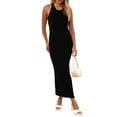 thumbnail image 4 of WTOBBY Women's Sexy Bodycon Tank Sleeveless Long Dress for Party Club Beach Sun with Stretchy Fabric for Nighttime Events,BlackL, 4 of 5