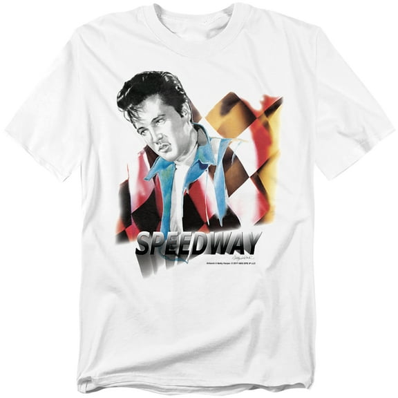 Elvis Presley T-Shirt Speedway Unisex Graphic Tee For Men & Women White 