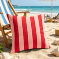 thumbnail image 2 of Outdoor Waterproof Pillow Covers,Easy to Clean Stripes Decoratives for Patio Couch Sofa Garden Sofa Bedroom 17.72x17.72 Inch, 2 of 6