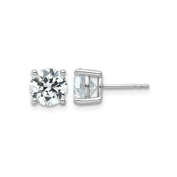 4.00 Carat (Ctw SI1-Si2, G-H) Lab Grown Diamond Solitaire Stud Earrings in 14K White Gold for Women