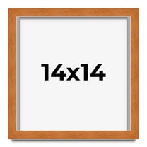 14x14 Shadow Box Frame Brown | 0.875 Inches Deep Real Wood Contemporary Shadowbox Display Frame |