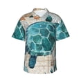 thumbnail image 1 of Fotbe Watercolor Sea Turtle Camisa Hawaiana para Hombre Unisex – Camisa Casual de Verano con Botones de Manga Corta de Algodón y Lino,XX-Large, 1 of 7