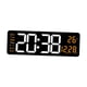thumbnail image 5 of Reloj de pared digital Reloj calendario con luz nocturna colorida, 2 configuraciones de alarma, pantalla de temperatura para el hogar, sala de estar y Naranja, 5 of 9