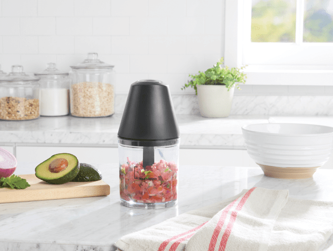 Mainstays 3 Cup Chopper, Black, Plastique, Mainstays 3 Cup Chopper - Black