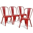 thumbnail image 6 of CL.HPAHKL Dining Chairs Set of 4, Metal Kitchen Chairs 330LBS Weight Capacity, Stackable Indoor Outdoor Chairs for Kitchen Dining Room Café Restaurant Bistro Patio Bar Chairs, Red, 6 of 7