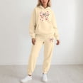 thumbnail image 2 of Women's Valentine's Day 2 Piece Sweatsuit - Funny Bow Graphic Hoodie & Jogger Pants Athletic Trackset, 2 of 4